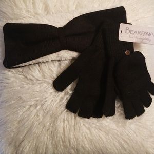 Brand new Bearpaw headband and glove set